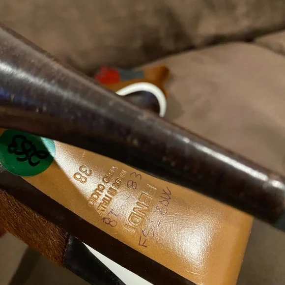 Fendi Calf Hair Lace-Up Colorblock High-Heel Ankle Boots - Picture 5 of 6